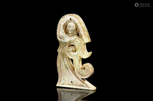 JADE CARVED 'DANCER' ORNAMENT