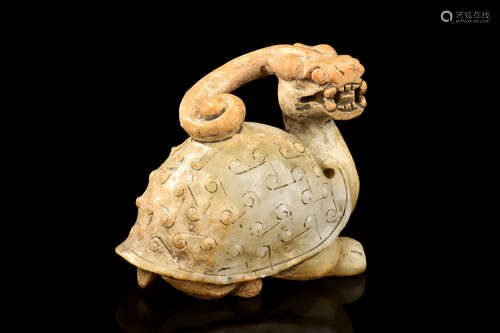 JADE CARVED 'TURTLE DRAGON' FIGURE