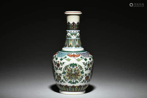 DOUCAI 'FLOWERS' BOTTLE VASE