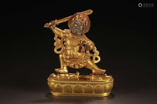 GILT BRONZE VAJRAPANI FIGURE