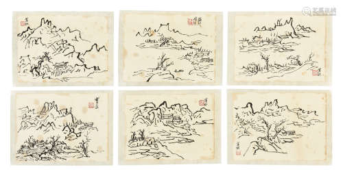 HUANG BINHONG: SIX INK ON PAPER SKETCHES