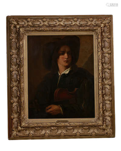 FRAMED 19TH CENTURY PORTRAIT OF A MUSICIAN