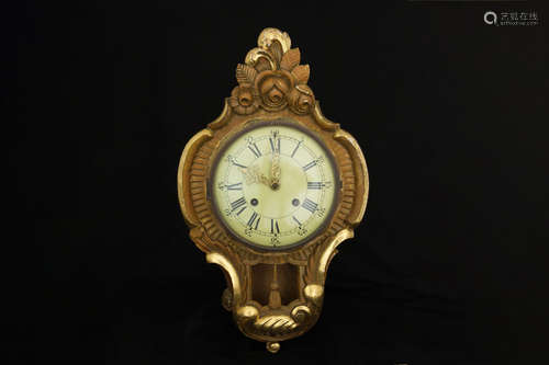 GERMAN GILTWOOD WALL CLOCK