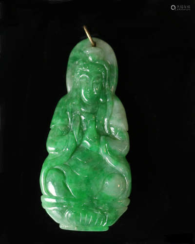 JADEITE GUANYIN DOUBLE-SIDE PENDANT