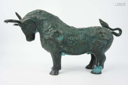 OX SHAPED BRONZE FIGURE