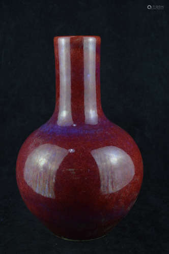 A FLAMBE GLAZED TIANQIU VASE