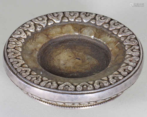 SILVERY METAL DISH