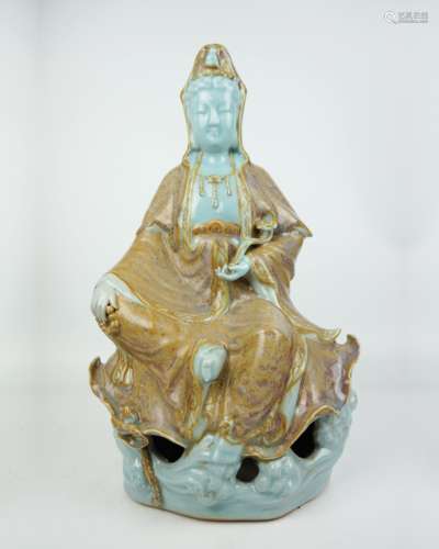 WHITE GLAZE GUANYIN FIGURE