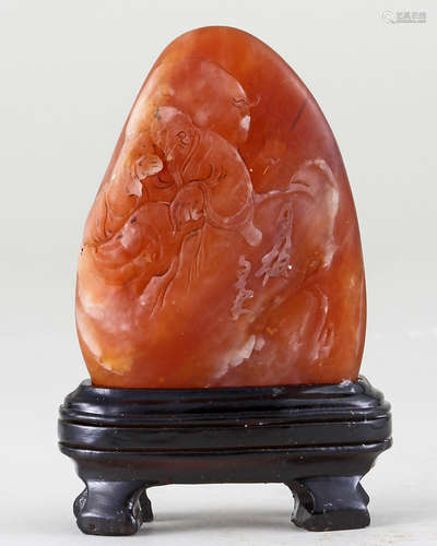 SOAPSTONE CARVING OF ELDERLY MAN