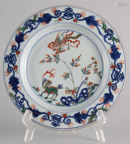 BLUE & WHITE WUCAI PLATE