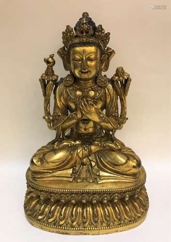 A Gilt Bronze Figure Of Buddha