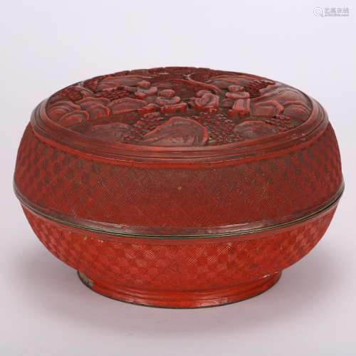 CHINESE CINNABAR LACQUER COVER BOX