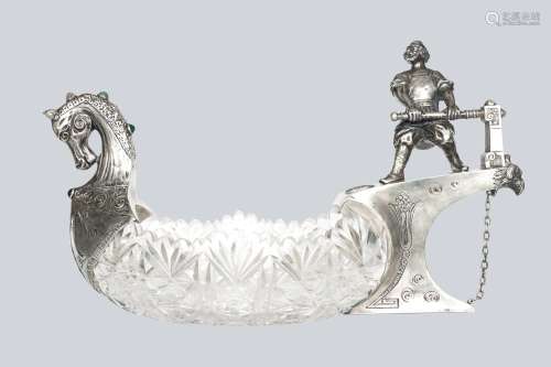 An Imperial Russian Silver and Crystal Ladle.