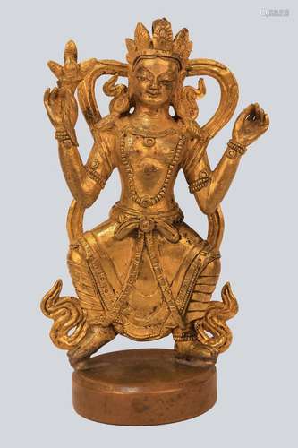 A Gilt Bronze Figurine of Daikini, China, 18th Century.