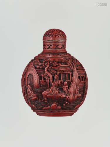 Chinese Works of ArtA LARGE CINNABAR LACQUER ‘S...