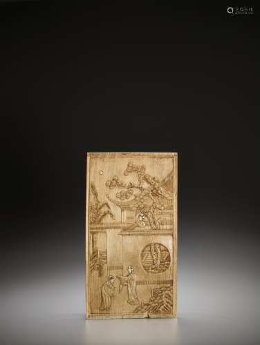 Chinese Works of ArtAN IVORY DOUBLE SIDED ‘ROMA...
