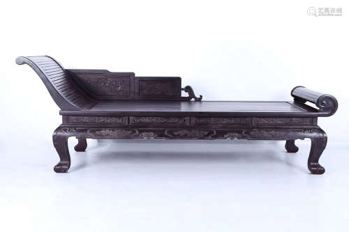 17-19TH CENTURY, A ROSEWOOD RECLINER, QING DYNASTY