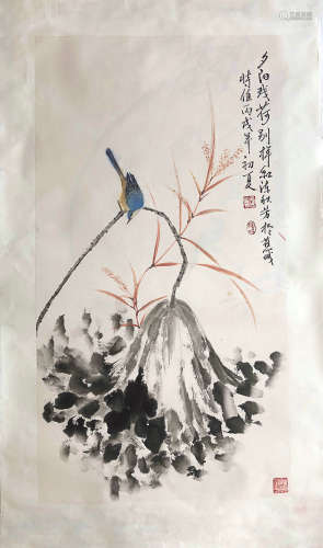 CHENMO TRADITIONAL CHINESE PAINTING <SUNSET&LOTUS>