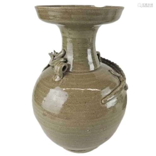 A Song Style Green Glaze Dragon Vase