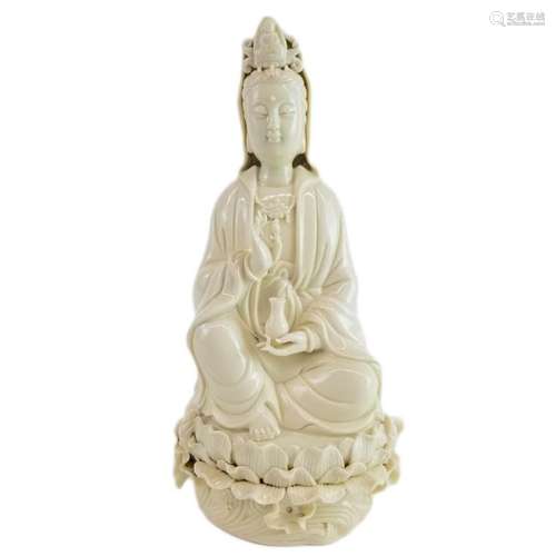 A Blanc-De-Chine Figure of Seated Guanyin