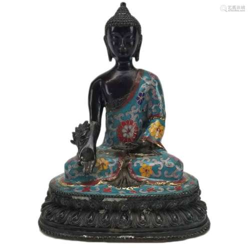 A Cloisonne Figure of a Seated Buddha