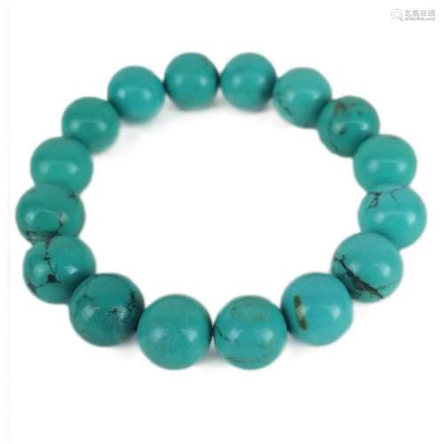 A Chinese Turquoise Bracelet - 16 Beads