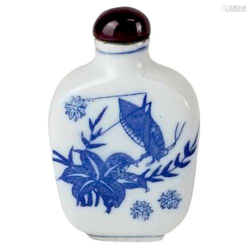 A Blue and White Porcelain Snuff Bottle