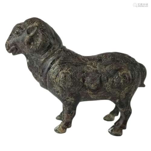 A Bronze Ram Figure