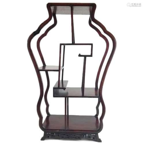 A Rosewood Tabletop Curio Display Stand