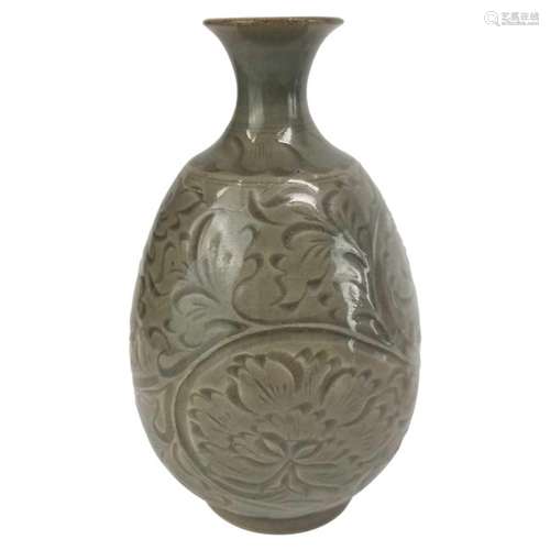 A Song Style Yaozhou Ware Celadon Bottle Vase