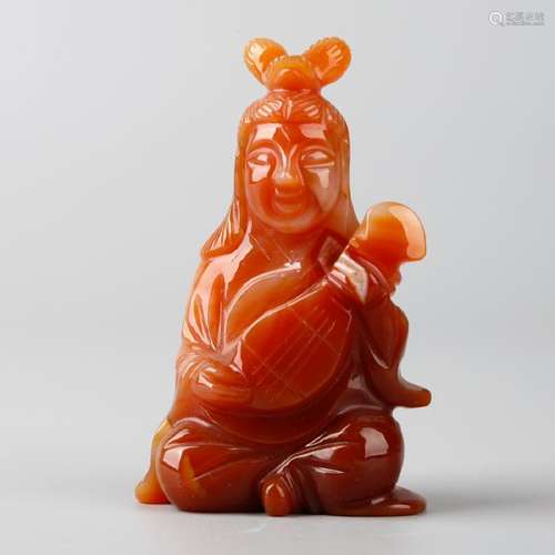 CHINESE AGATE CARVED FIGURINE