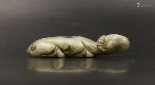 CHINESE JADE CARVED RAM INK WELL