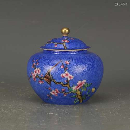 CHINESE FAMILLE ROSE PORCELAIN COVER JAR