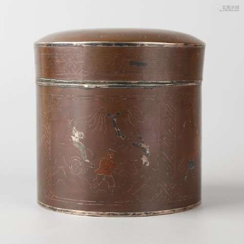 CHINESE BRONZE COVER BOX