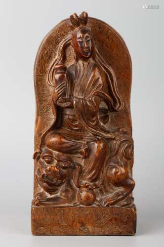 CHINESE STONE CARVED GUANYIN