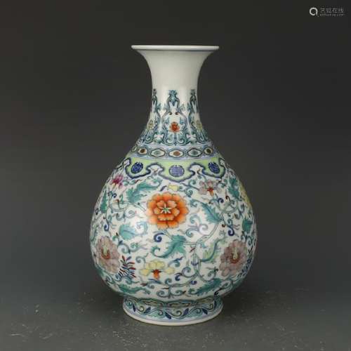 CHINESE DOUCAI PORCELAIN YUHUCHUN VASE