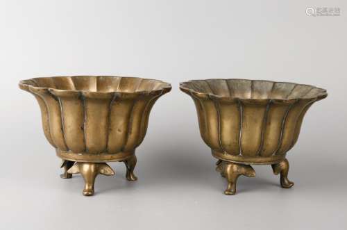 CHINESE PAIR OF COPPER CENSER