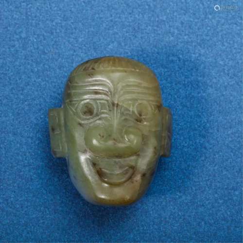 CHINESE JADE CARVED SCHOLAR HEAD