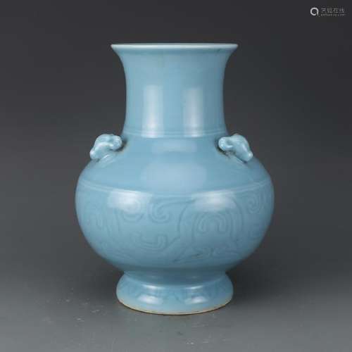 CHINESE CLAIR DE LUNE GLAZED VASE