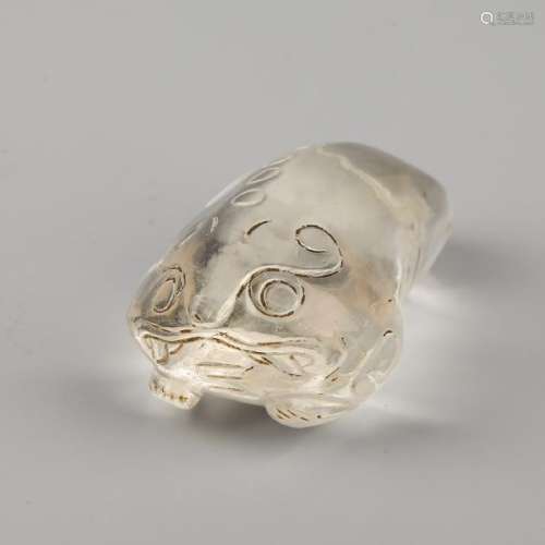 CHINESE CRYSTAL CARVED TOAD
