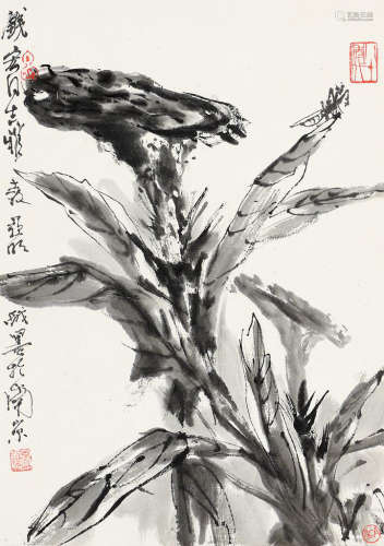 亚明 花卉 立轴