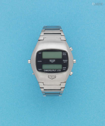 Chronosplit, Ref: 100.703, Circa 1978  Heuer. A stainless steel quartz digital display calendar chronograph bracelet watch