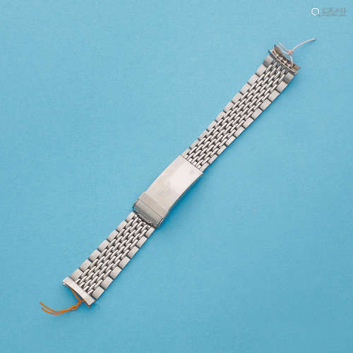 Circa 1970  A stainless steel Heuer Gay Frères 'rice link' bracelet with end links