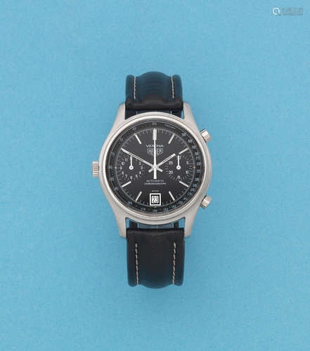 Verona, Ref: 110.213, Circa 1976  Heuer. A stainless steel automatic calendar chronograph wristwatch