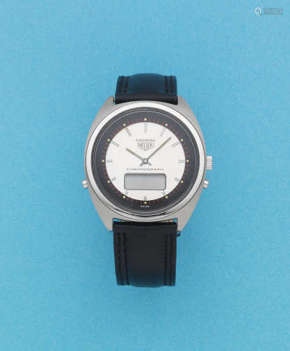 Carrera, Ref: 371.253G, Circa 1970  Heuer. A stainless steel quartz chronograph wristwatch