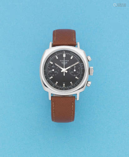 Camaro, Ref: 7743NT, Circa 1970  Heuer. A stainless steel manual wind chronograph cushion form wristwatch