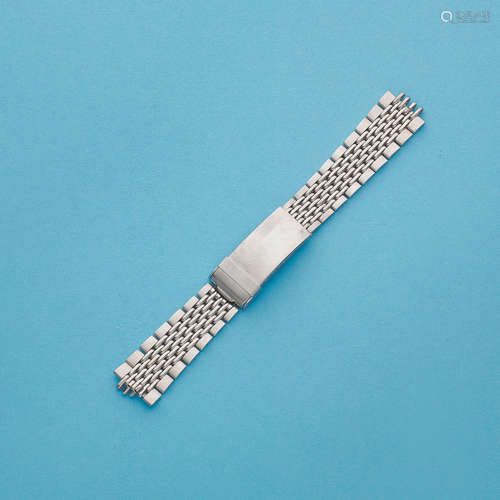 Circa 1971  A stainless steel Heuer Gay Frères 'rice link' bracelet with end links