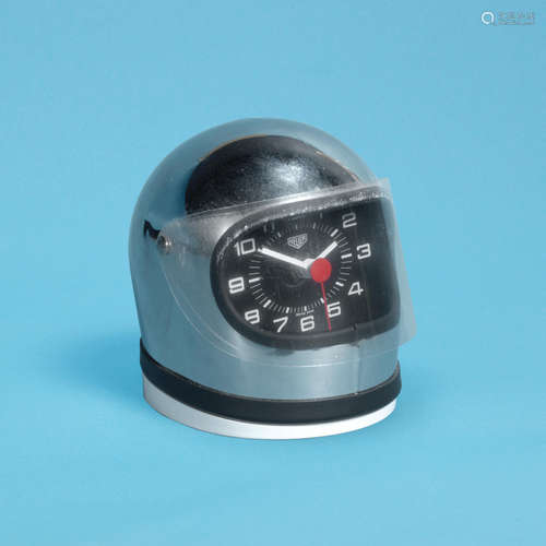 Chrom, Ref: 42940, Circa 1975  Heuer. A miniature 'Cavallino' racing helmet desk clock