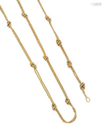 An 18K Gold 'Knot' Necklace and Bracelet Set, Tiffany & Co., German