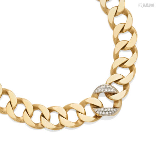 A diamond and 14k gold necklace, Cartier